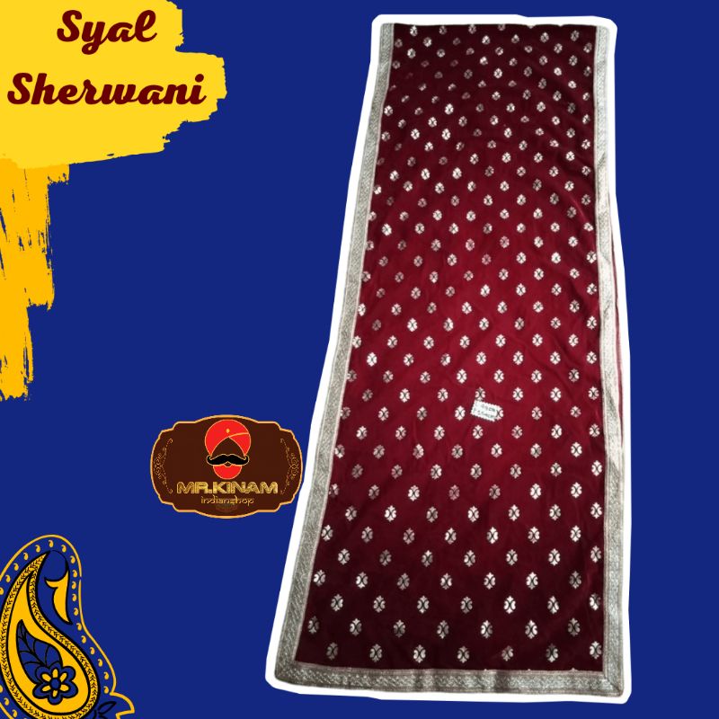 SYAL SHERWANI [MAROON FLO L49] | DUPATTA COWOK | SELENDANG PRIA | PENGANTIN INDIA