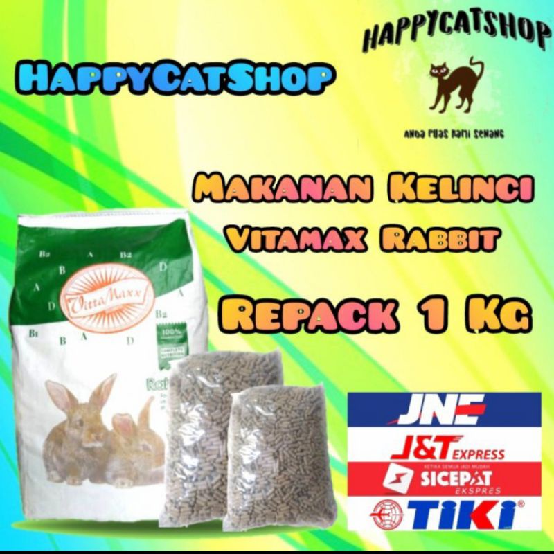Makanan Kelinci Vitamax Rabbit 1 kg Repack - Makanan Kelinci Vitamax Rabbit