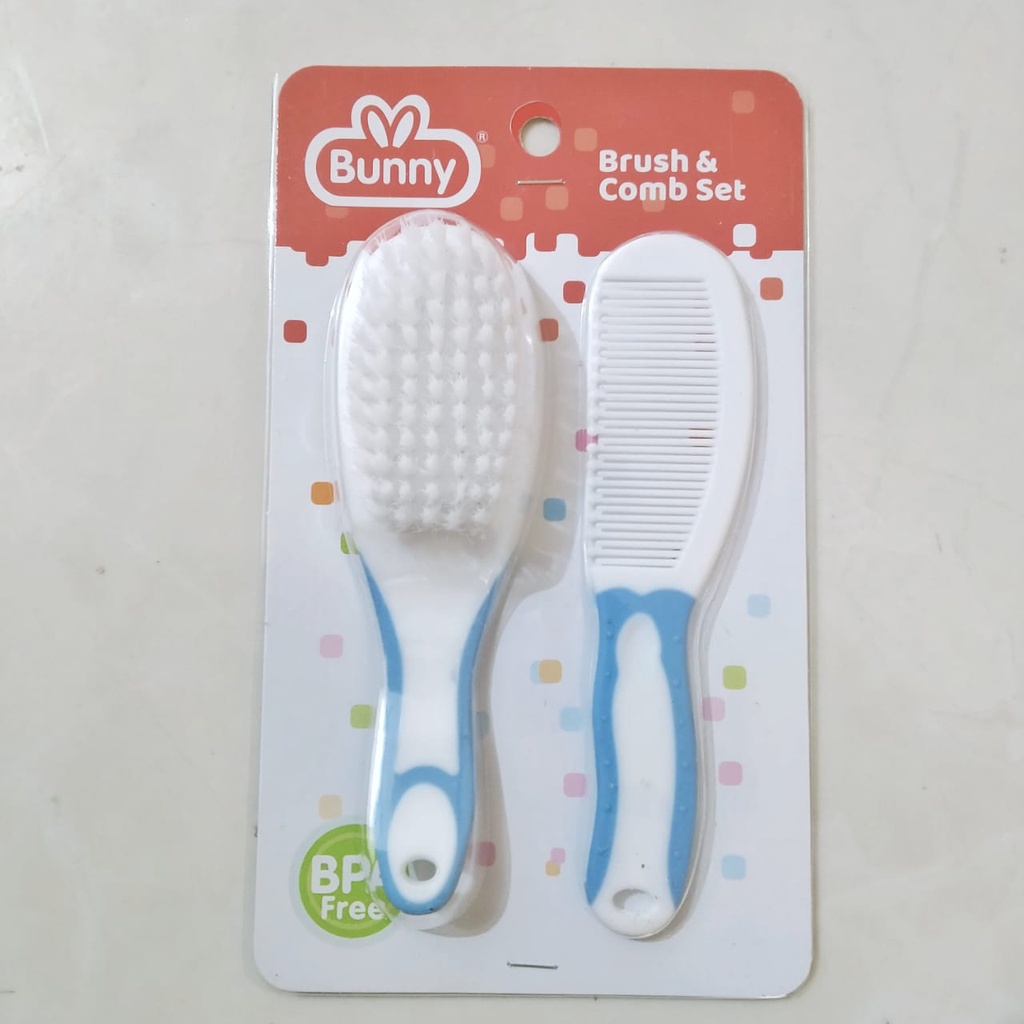 Lusty Bunny Sisir Bayi Newborn Lembut Sisir Rambut Bayi Set Original isi 2-Biru