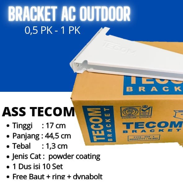 Bracket AC 1/2 - 1 Pk Braket Breket Outdoor Tecom Dudukan 0.5pk 1pk Brecket 0.5