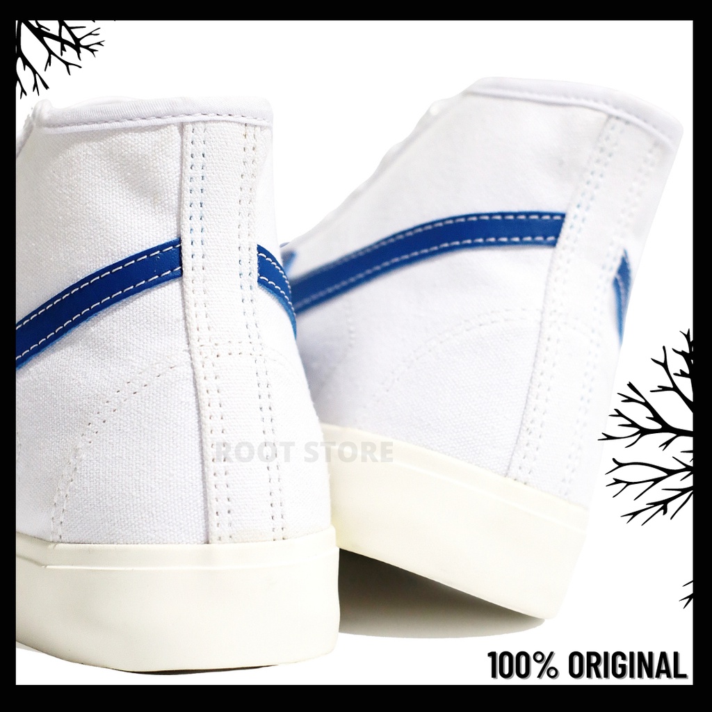 100% Original Sepatu Lokal Casual White Blue Hi | Not Compass Gazelle Putih Biru High