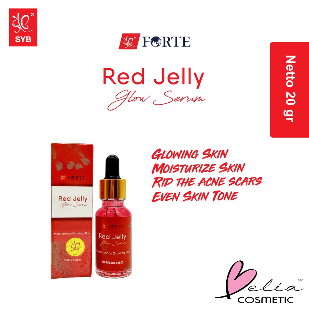 ❤ BELIA ❤  SYB Forte Red Jelly Glow Serum | Gold Acne Vitamin C Aloe Collagen Face Serum 20g | BPOM