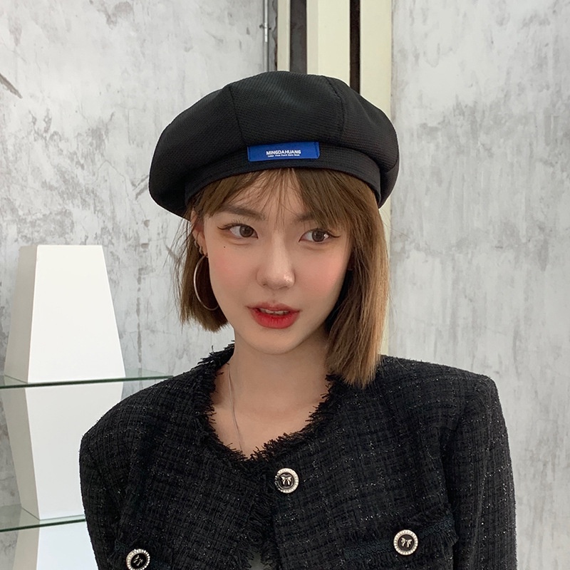 Topi Baret Bentuk octagonal Gaya retro Korea Untuk Wanita