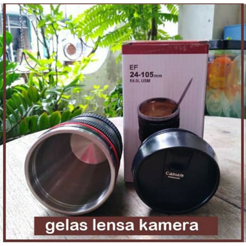 Gelas Minum Bentuk Lensa Camera DSLR Unik / Gelas Kopi Unik Lensa Camera