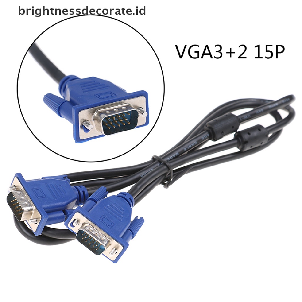 [birth] 1.5M Computer Monitor VGA3+2 Cable 15Pin Connector For PC TV Adapter Converter [ID]