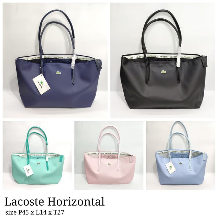 Tote Bag Kanvas Pria Wanita Trendy Camera Besar Pakai Resleting   VQ52  Lacoste No Furing M Premi