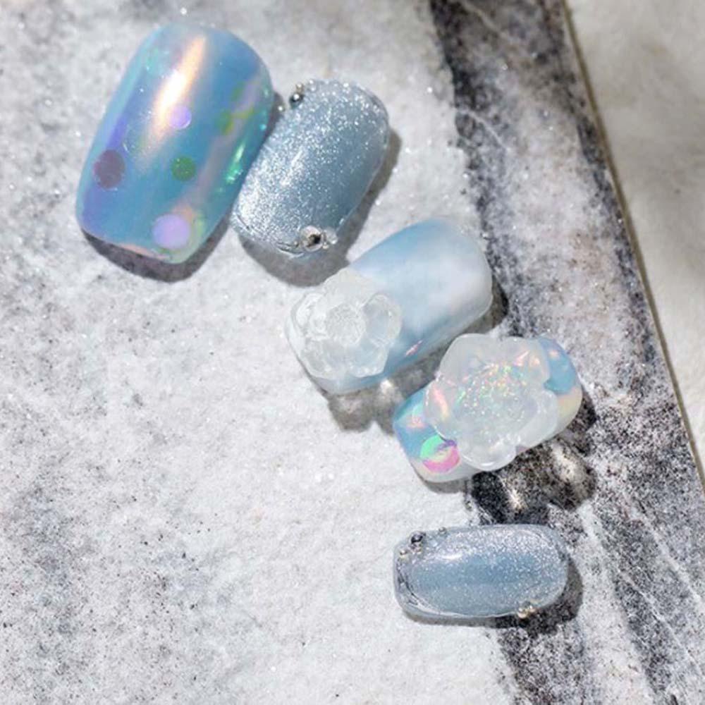 AUGUSTINA Augustina Dekorasi Nail Art Transparan Aurora Perhiasan Kuku Resin Rhinestones Manicure Aksesoris