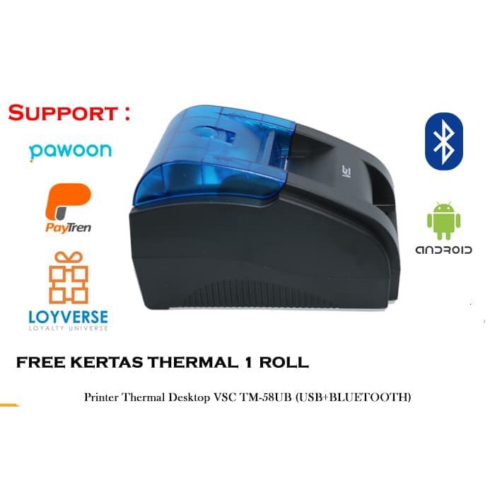 Printer Thermal Bluetooth Mini 58mm / Printer Kasir Blutut Murah