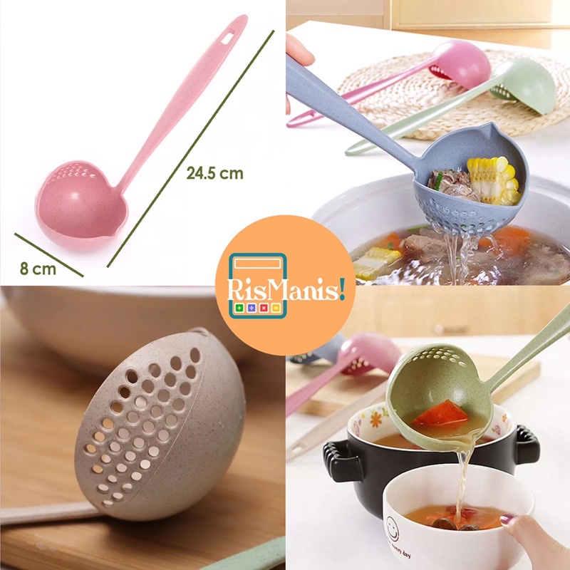 SOUP COLANDER SPOON - Sendok Sayur Pemisah Kuah Masakan Centong Dapur 2 in 1 Saringan Ampas Makanan