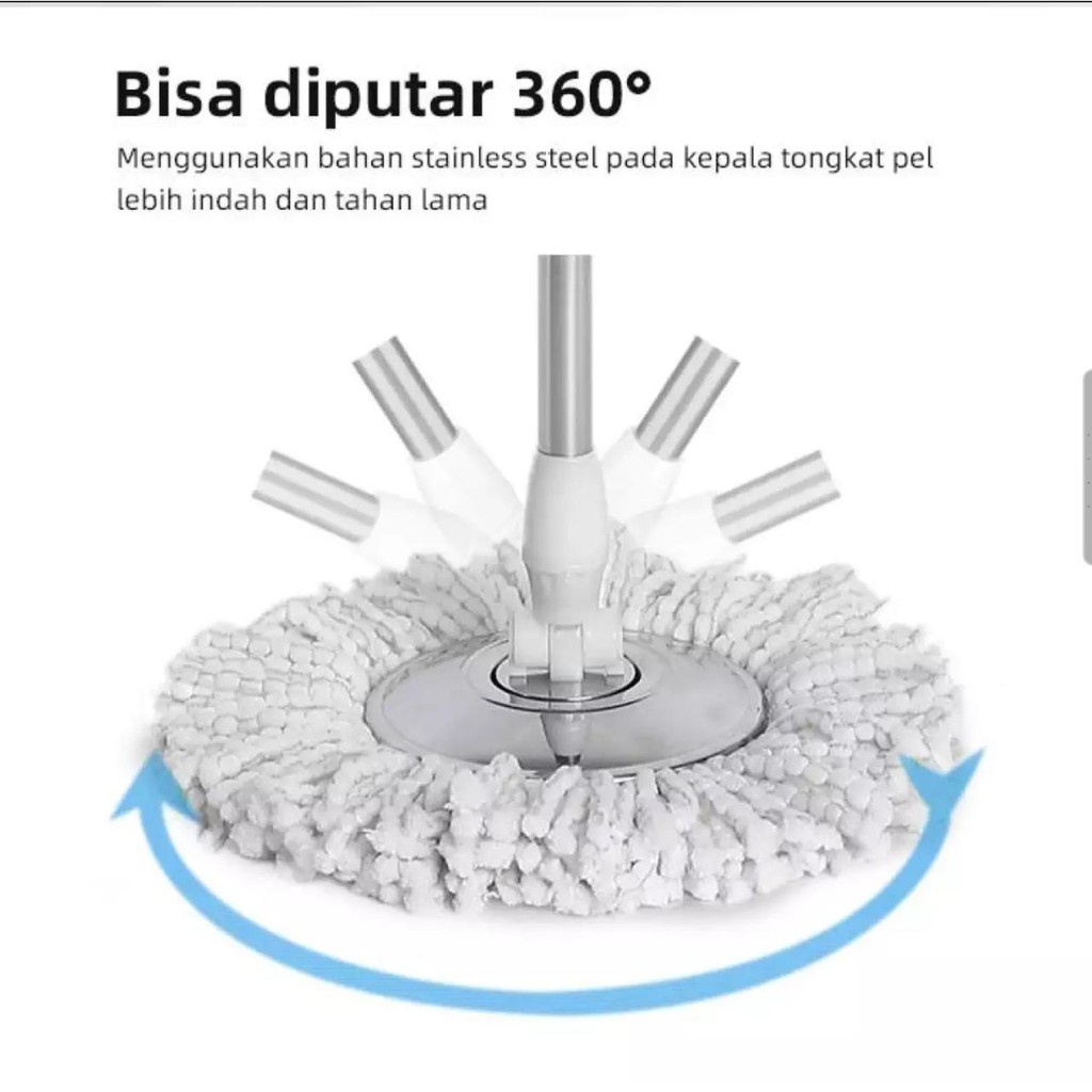 Spin Mop Alat Pel Putar Praktis Pel Lantai Ultra spin mop 2 kain murah DR88