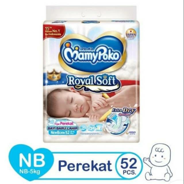 Mamypoko Royal Soft NB52,NB30, Dan NB62 Popok Bayi Tipe Perekat