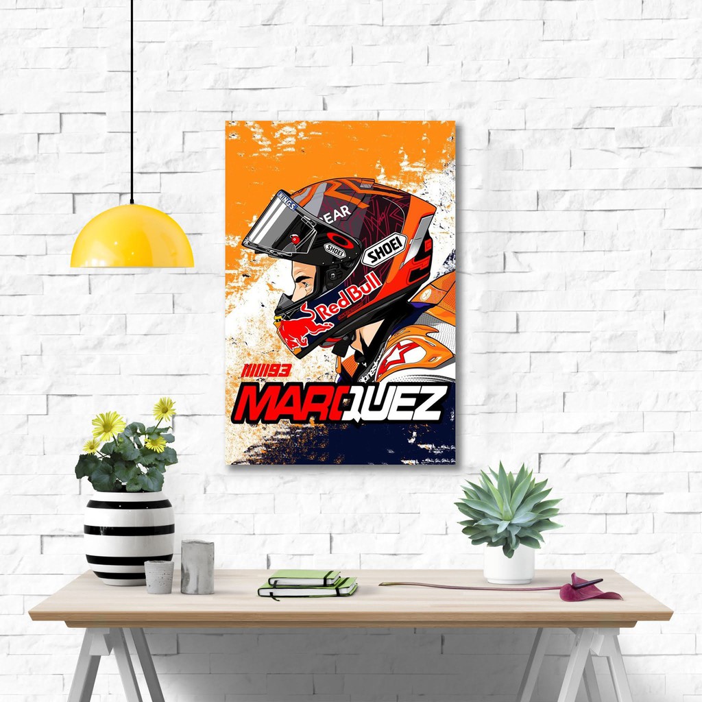 Poster kayu pajangan kamar - Marc Marquez 1