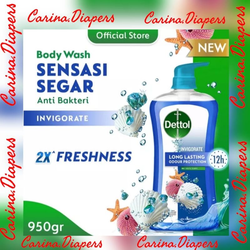 Dettol Sabun Cair Body Wash Invigorate Pump 950 gram 950gram