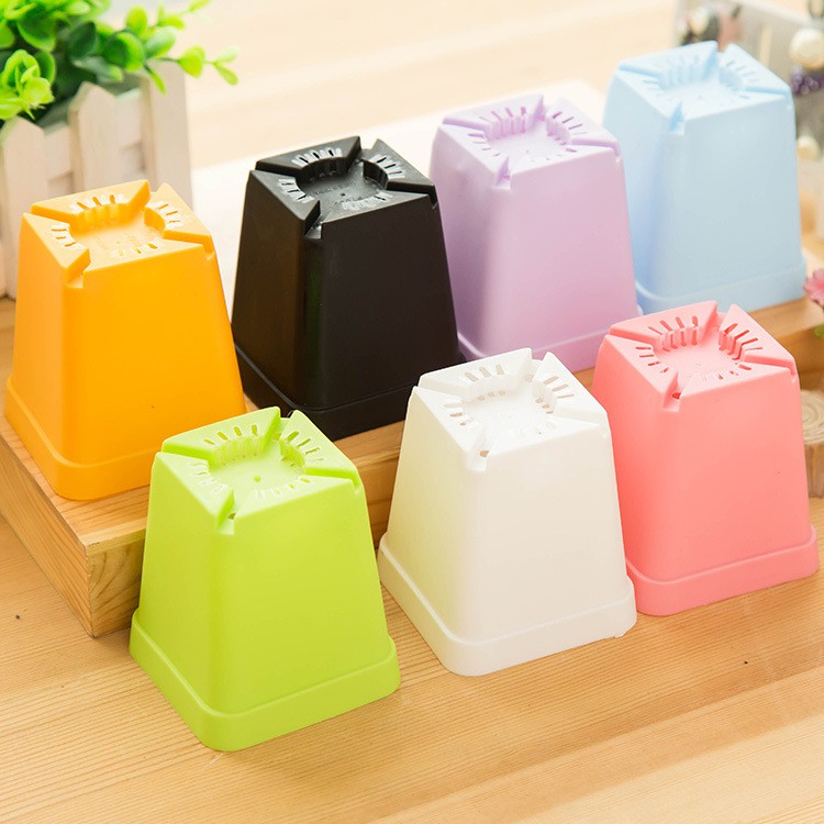 JOS0018 Pot Mini Kotak 7CM Rainbow Pastel Series Persegi Mini Pot Kaktus / Pot Sukulen