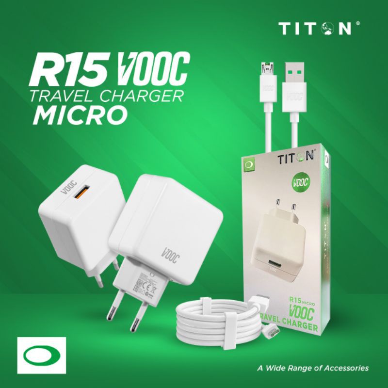 (TITON R15) Charger oppo VOOC Micro Usb F1+/ F3+/ F11/ F11 pro/ ReaLme 3 pro