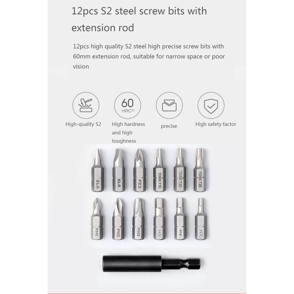 XIAOMI MIJIA Electric Cordless Screwdriver Sets 3.6V - MJDDLSD001QW - Obeng Elektrik dari XIAOMI