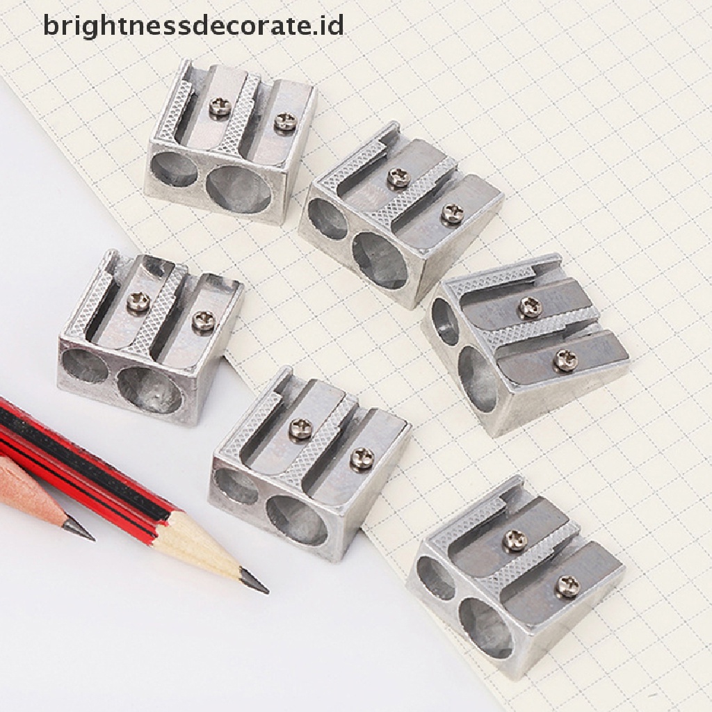 [birth] New Reliable Metal Pencil Sharpeners Double Hole Drawing Writing Sharpener  [ID]