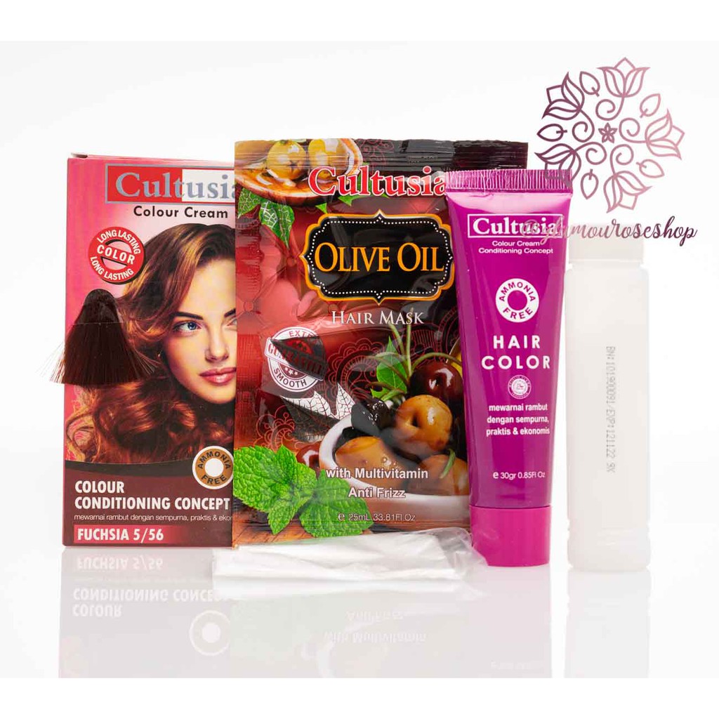 Cultusia Hair Color Cream -  FREE SARUNG TANGAN PLASTIK Rambut Cultusia 30 ml