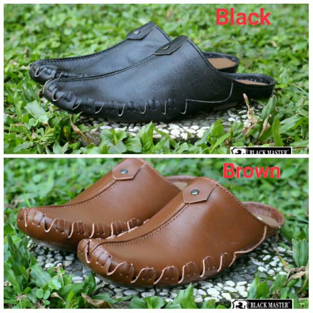 SEPATU BUSTONG KULIT ASLI BLACKMASTER TUTONG ORIGINAL SEPATU SLIP ON SLOP SANTAI MURAH NYAMAN KULIT CH