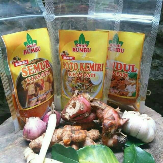 

BUMBU SOTO KEMIRI GANDUL MANGUT SEMUR GULAI RAWON ASLI PATI 12-20 PORSI NON MSG NO PENGAWET