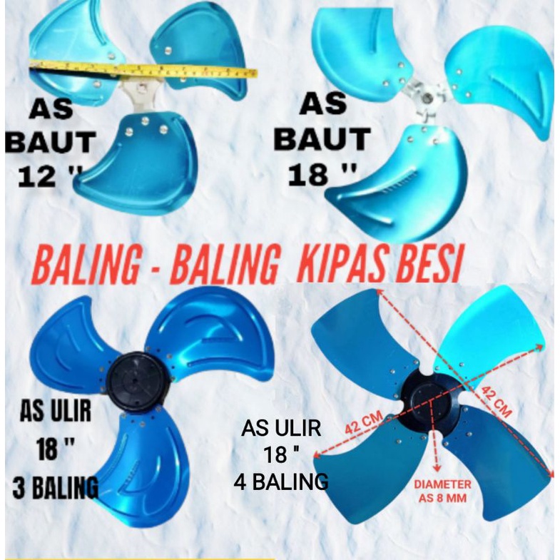 BALING BALING BESI KIPAS ANGIN  3 IN 1 18 INC  AS 8MM