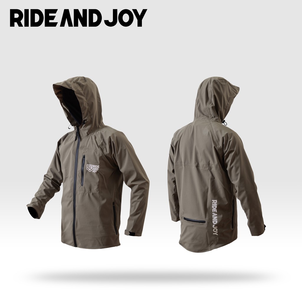RIDE AND JOY JAKET SEPEDA WATERPROOF WINDBRAKER MTB DOWNHILL ENDURO GOWES - biege