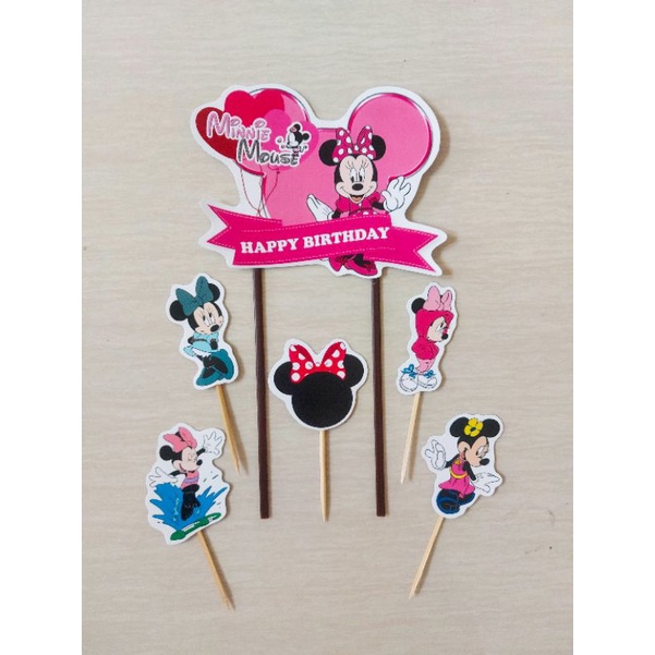 TOPPER MINNIE MOUSE / TOPPER KUE MINNIE MOUSE / CAKE TOPPER MINNIE MOUSE