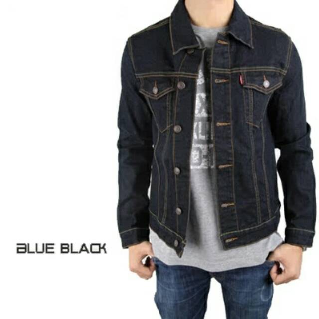 Jacket jeans pria biru dongker size M L XL
