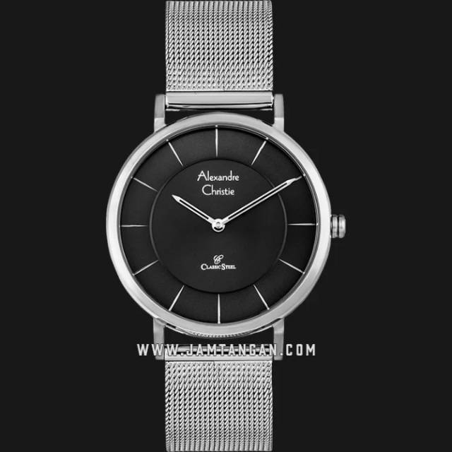 Alexandre Christie AC 8586 LH BSSBA Ladies Black Dial Stainless Steel