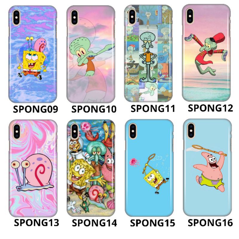 Custom case spongebob oppo a11k,a15,reno 4,reno 4f premium glass case