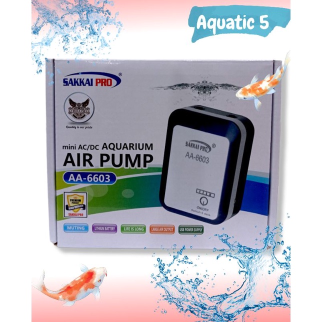 PROMO MURAH Pompa udara airpump mini AC/DC aquarium SAKKAI PRO AA 6603