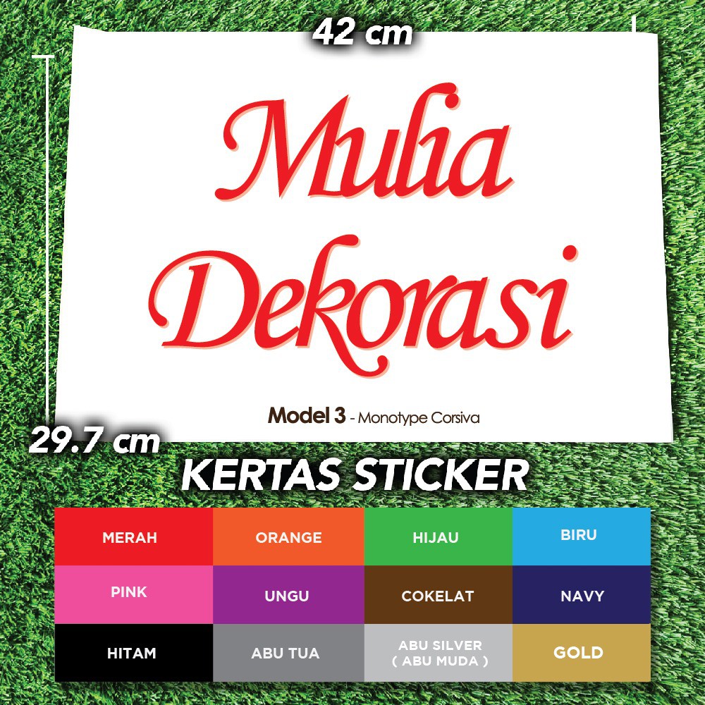 Custom 2 Kata Bahan Kertas Sticker Laser Paper Dekorasi DIY Lamaran Akad Nikah Tunangan Aqiqah Ultah