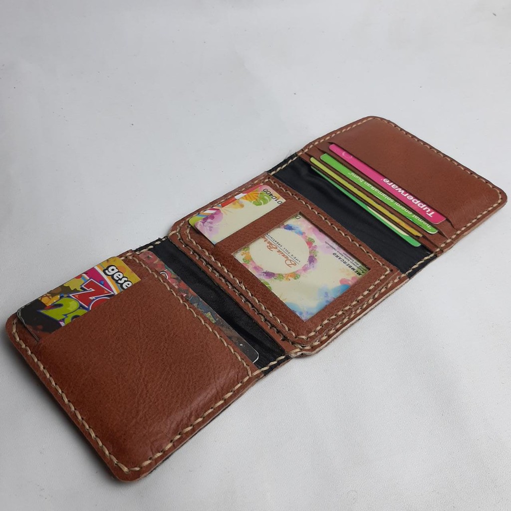 Dompet kulit sapi asli fullup handmade warna tan asli garut