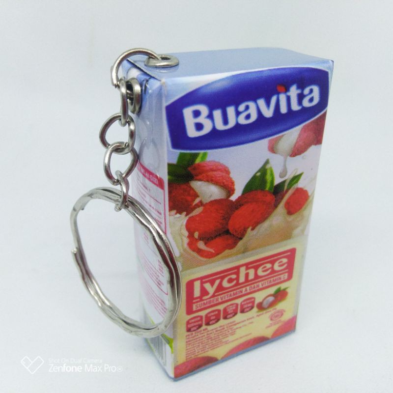GANTUNGAN KUNCI UNIK MURAH MINIATUR KOTAK MINUMAN-Buavita Leci