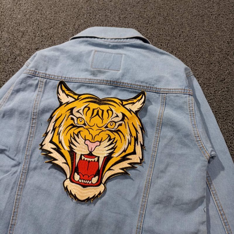 Backpatch Macan Kuning Garang Emblem Bordir Jahit Belakang Jaket