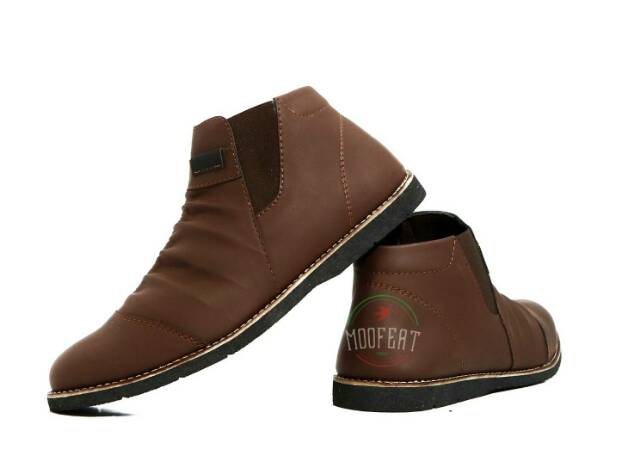 SEPATU SEMI BOOT KULIT MOOFEAT WRINGKLE HIGH