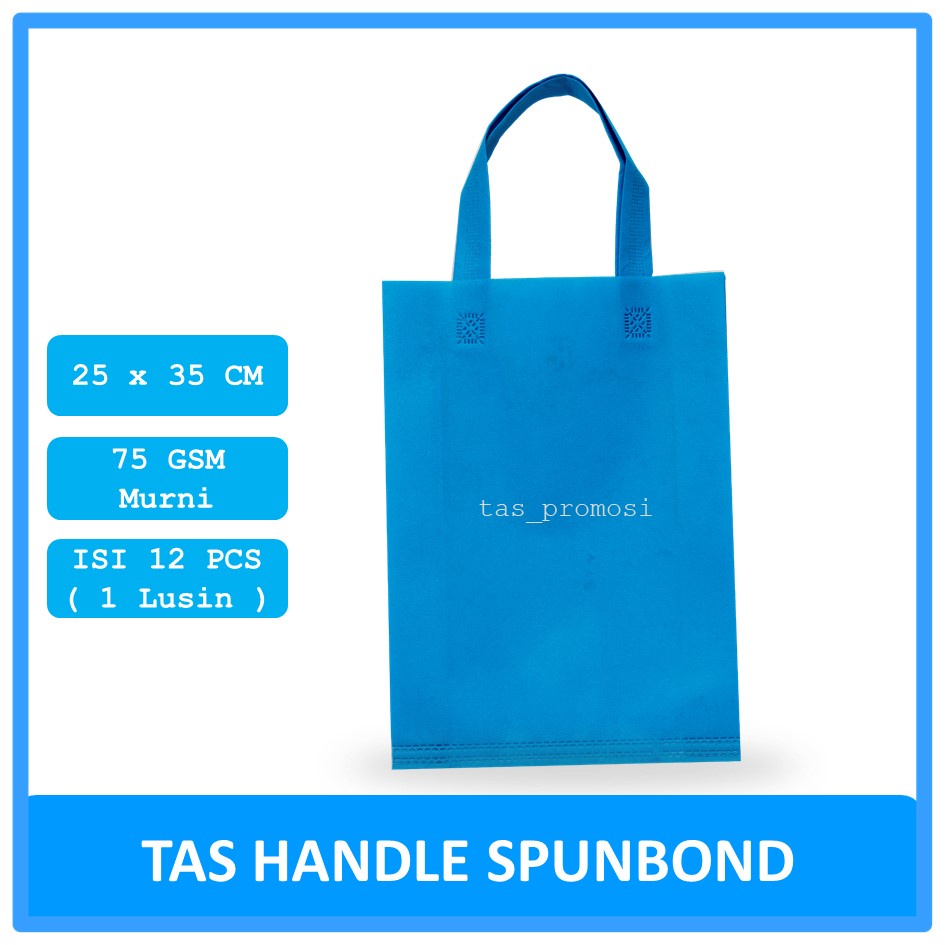 Goodie bag Spunbond Handle 25x35 Biru Pocari Lusinan / Tas Spunbond Polos