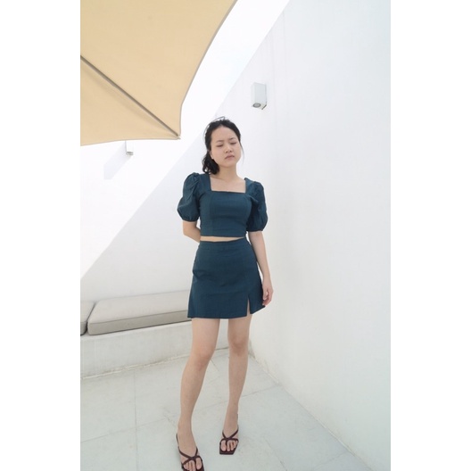 Selim Label Jasmine Set Slit Skirt Crop Top Summer Set Dress