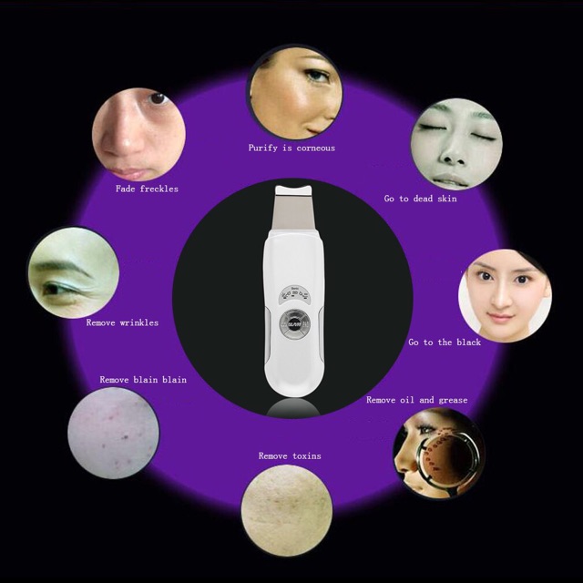 Alat kecantikan wajah Portable ultrasonic skin scrubber facial massage sonic deep skin cleaner