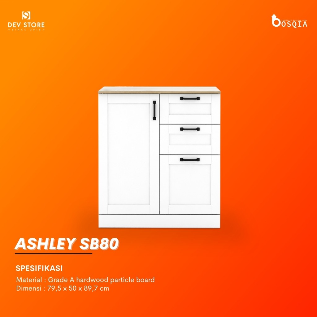 Bufet Dapur Putih Kayu ASHLEY SB-80