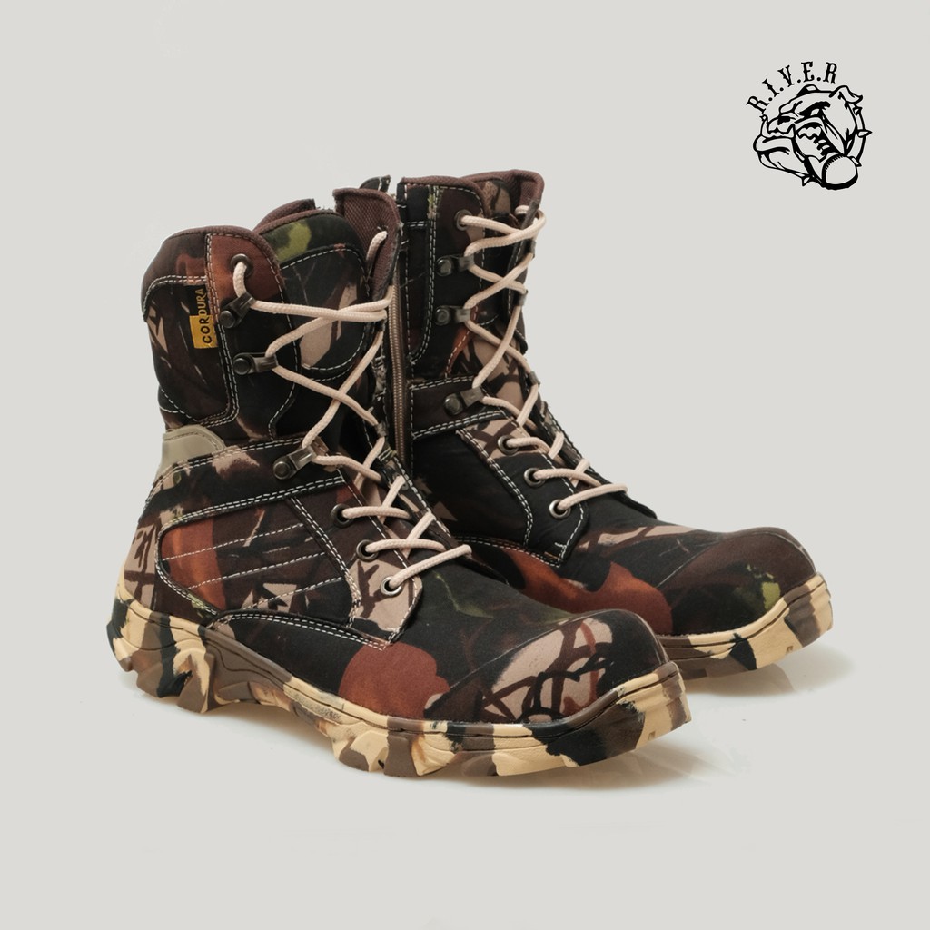 Sepatu Pria River Shoes - Camo High Army Printing