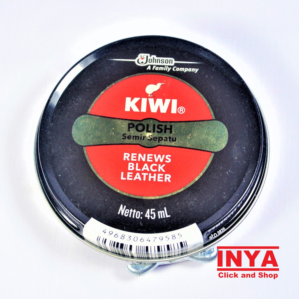 KIWI POLISH RENEWS BLACK LEATHER 45ml - Semir Sepatu Padat Hitam