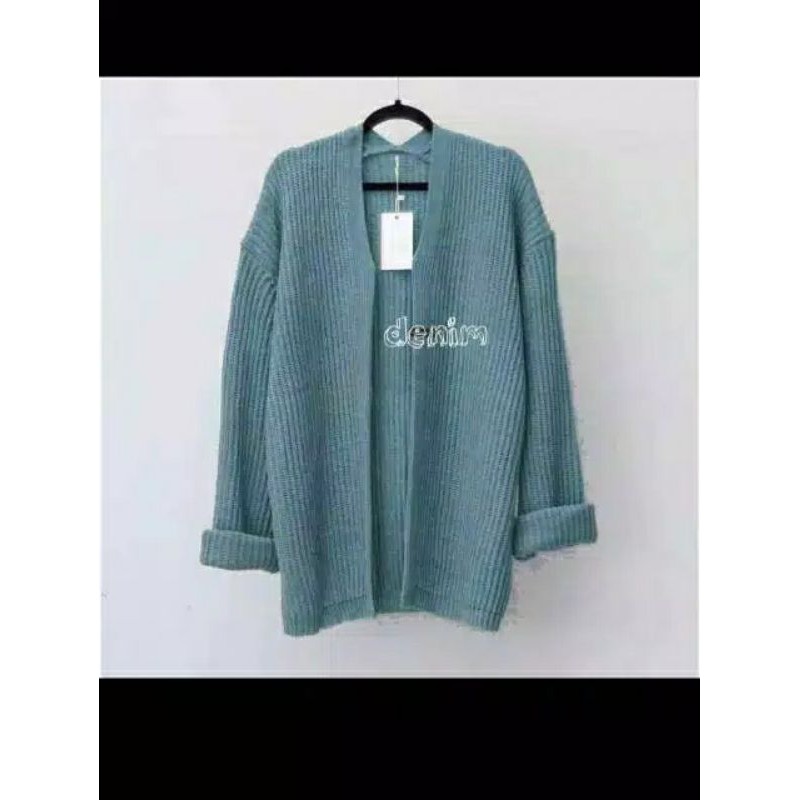 CARDY OUTER / Cardigan Oversize / Cardigan Wanita / Cardygan Rajut-Denim