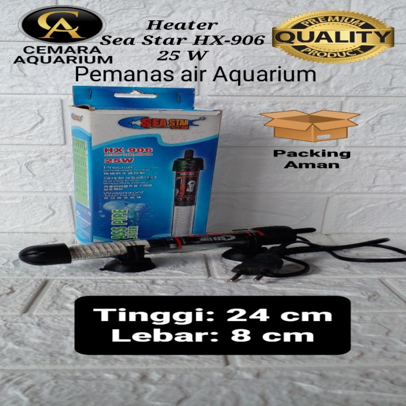 Heater aquarium/ heater sea star hx-906 25w/ pemanas air aquarium/ pemanas air kolam/ aquarium/ aqua