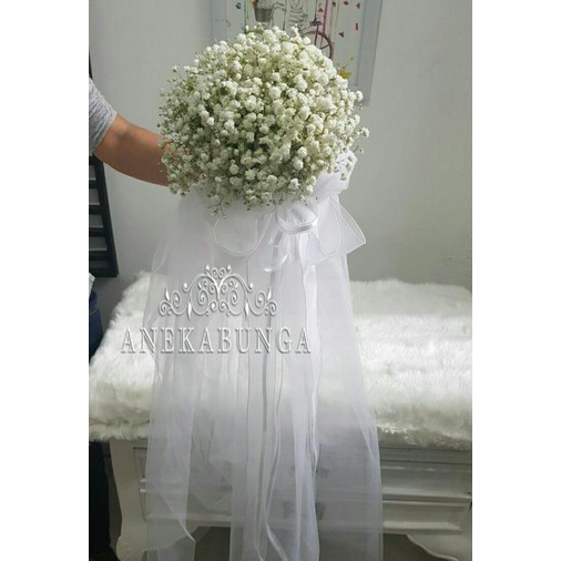 Buket Bunga Baby Breath Asli Fresh Wedding Hand Bouquet Flower Bucket