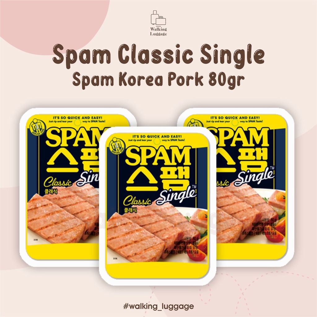 SPAM Classic Single Korea Pork 80gr | SPAM Daging Babi Korea