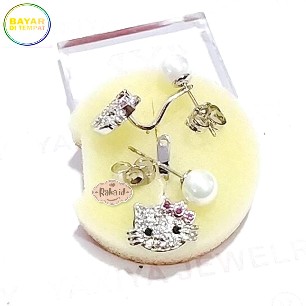 RAKA Acc - Anting Wanita Anting Stud / Tusuk Hello Kitty Belakang Perhiasan Aksesoris Wanita 357