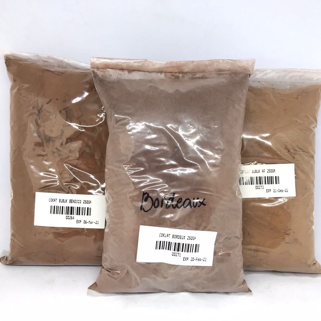 Coklat Bubuk/ Coklat Bubuk AF/ Coklat Bubuk Bendico/ Coklat Bubuk Bordeux 250gr