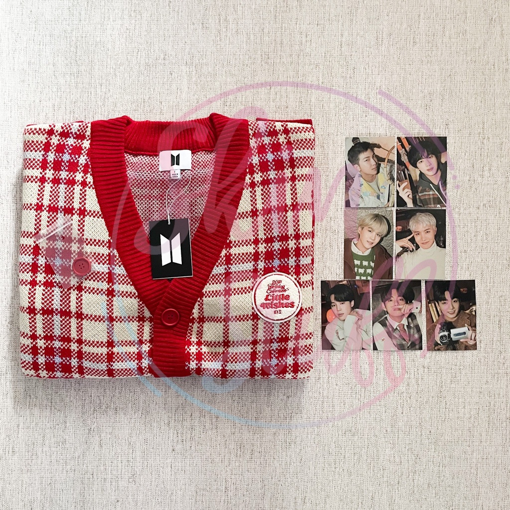 READYSTOCK Sharing BTS Little Wishes Cardigan Photocard Taehyung RM Suga Jhope Jungkook Jin Jimin V