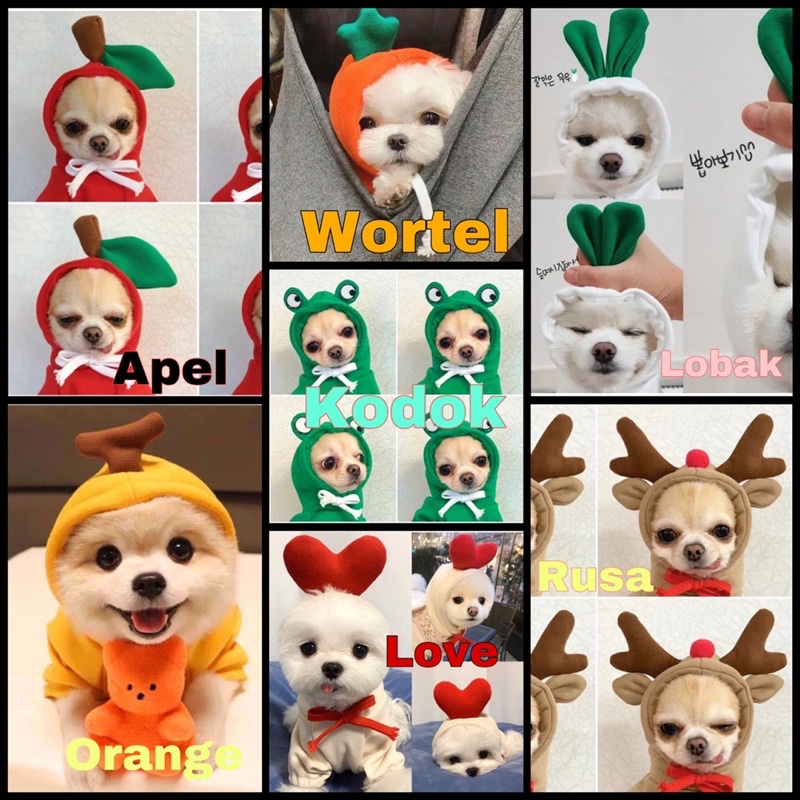 Baju Buah Sayur Kucing Anjing Pet Clothes Cat Dog Fruits Animal Cute